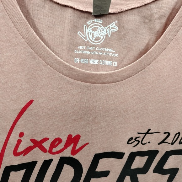 BNWT Off Road Vixen Riders Unite Muscle Biker Tee Tank Top Peach Womens Size M - Picture 3 of 7